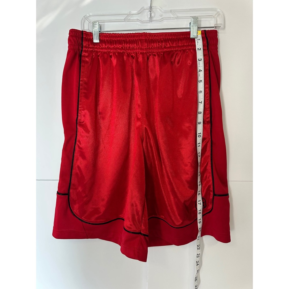 AND1 Basketball Shorts Athletic Gym Training Red Black Trim Mens Size